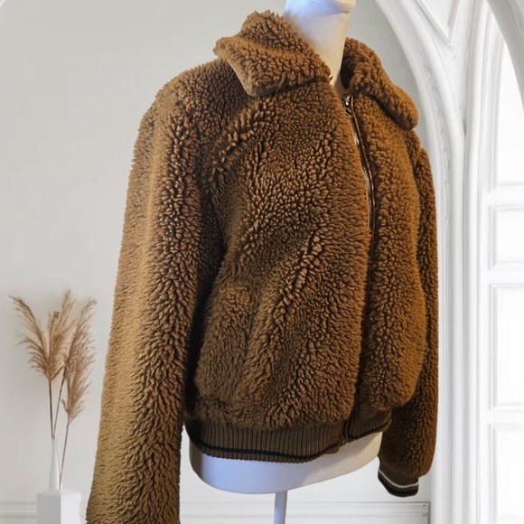 Bershka Tan Sherpa Jacket - Picture 3 of 5